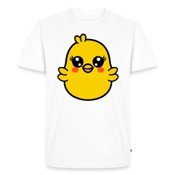 poussin - T-shirt Premium bio Homme - blanc - Devant - Nico (187cm)