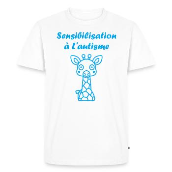 Animal Sensibilisation à l'autisme - T-shirt Premium bio Homme - blanc - Devant - Nico (187cm)