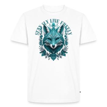 Restez sournois, vivez librement - T-shirt Premium bio Homme - blanc - Devant - Nico (187cm)