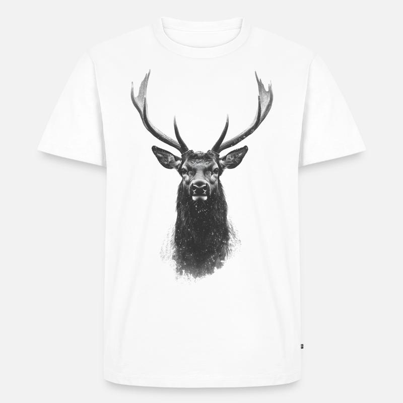 Deer Head Hunter Plain - Men's Premium Organic T-Shirt - white