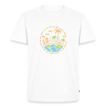 Voyage Humour vacances - T-shirt Premium bio Homme - blanc - Devant - Nico (187cm)
