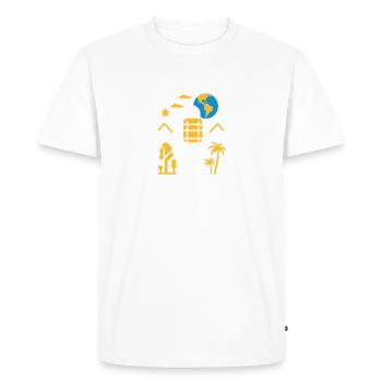 Voyage Humour vacances - T-shirt Premium bio Homme - blanc - Devant - Nico (187cm)