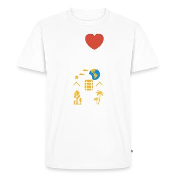 Voyage Humour vacances - T-shirt Premium bio Homme - blanc - Devant - Nico (187cm)
