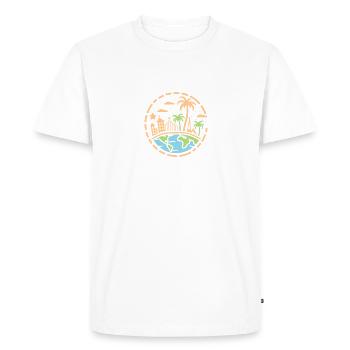 Voyage Humour vacances - T-shirt Premium bio Homme - blanc - Devant - Nico (187cm)
