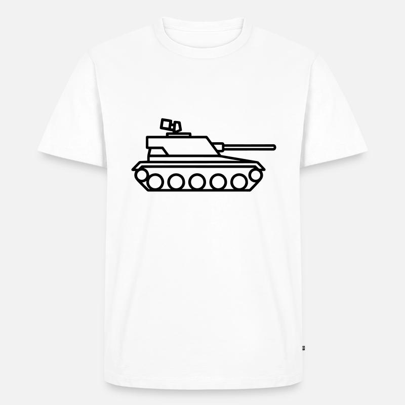 Panzer - Männer Premium Bio T-Shirt - Weiß