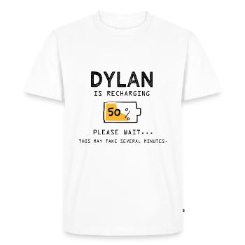 Dylan Funny Name Sarcastic Dylan Gifts - Men's Premium Organic T-Shirt - white - Front - Nico (187cm)