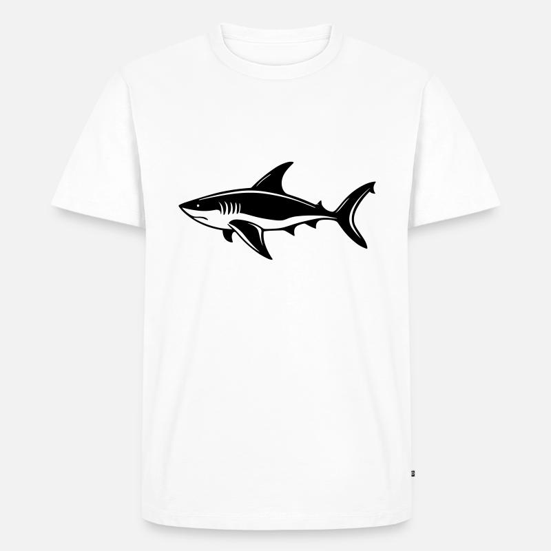 Hai - Männer Premium Bio T-Shirt - Weiß