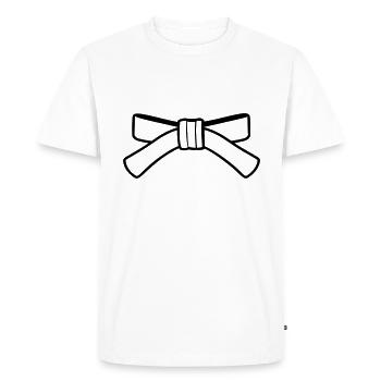 ceinture - T-shirt Premium bio Homme - blanc - Devant - Nico (187cm)