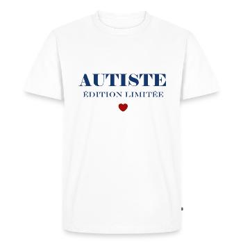 autiste - T-shirt Premium bio Homme - blanc - Devant - Nico (187cm)