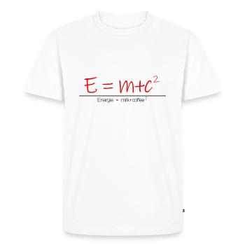 Energy = Milk + Caffee Coffee Coffee Bean - Men's Premium Organic T-Shirt - white - Front - Nico (187cm)