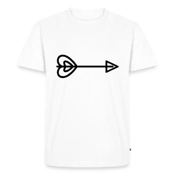 Flèche coeur - T-shirt Premium bio Homme - blanc - Devant - Nico (187cm)