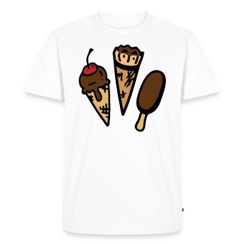Glace / glace / chocolat - T-shirt Premium bio Homme - blanc - Devant - Nico (187cm)