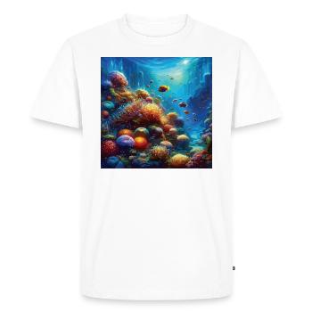 Récif corallien vivant Aquarium Art sous-marin - T-shirt Premium bio Homme - blanc - Devant - Nico (187cm)
