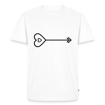 Flèche coeur - T-shirt Premium bio Homme - blanc - Devant - Nico (187cm)
