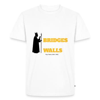 Construisez des ponts, pas des murs - T-shirt Premium bio Homme - blanc - Devant - Nico (187cm)