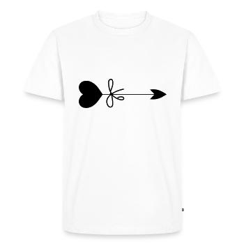 Flèche coeur - T-shirt Premium bio Homme - blanc - Devant - Nico (187cm)