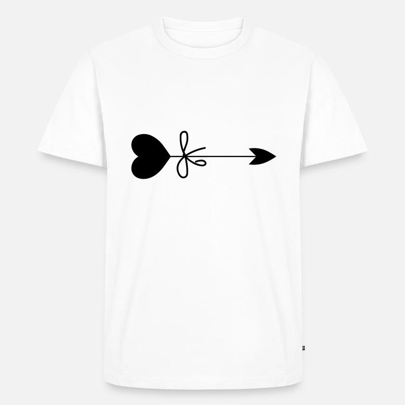 Herz-Pfeil - Männer Premium Bio T-Shirt - Weiß