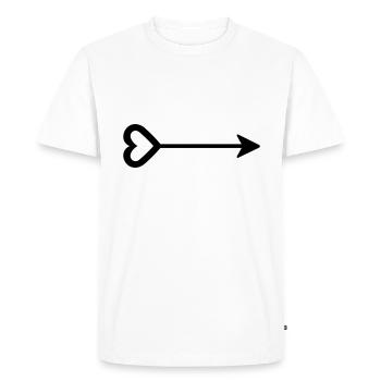 Heart Arrow - Men's Premium Organic T-Shirt - white - Front - Nico (187cm)
