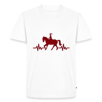 Heartbeat - Étalon Cheval Jument Ross Polo - T-shirt Premium bio Homme - blanc - Devant - Nico (187cm)