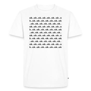 Ok ok ok dark dark say pour oui-Sager - T-shirt Premium bio Homme - blanc - Devant - Nico (187cm)