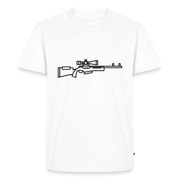 Sniper Shotgun - Men's Premium Organic T-Shirt - white - Front - Nico (187cm)
