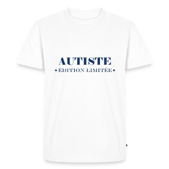 autiste - T-shirt Premium bio Homme - blanc - Devant - Nico (187cm)