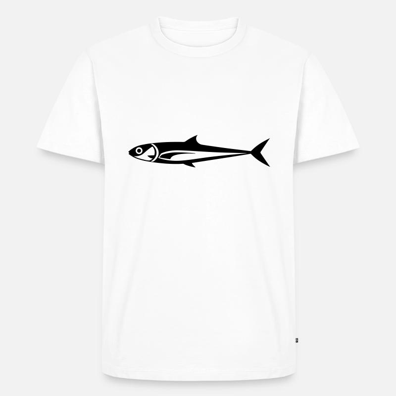 Fisch - Männer Premium Bio T-Shirt - Weiß