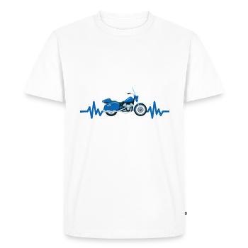 Heartbeat Motorcycle - Machine Motorsport Freedom - Men's Premium Organic T-Shirt - white - Front - Nico (187cm)