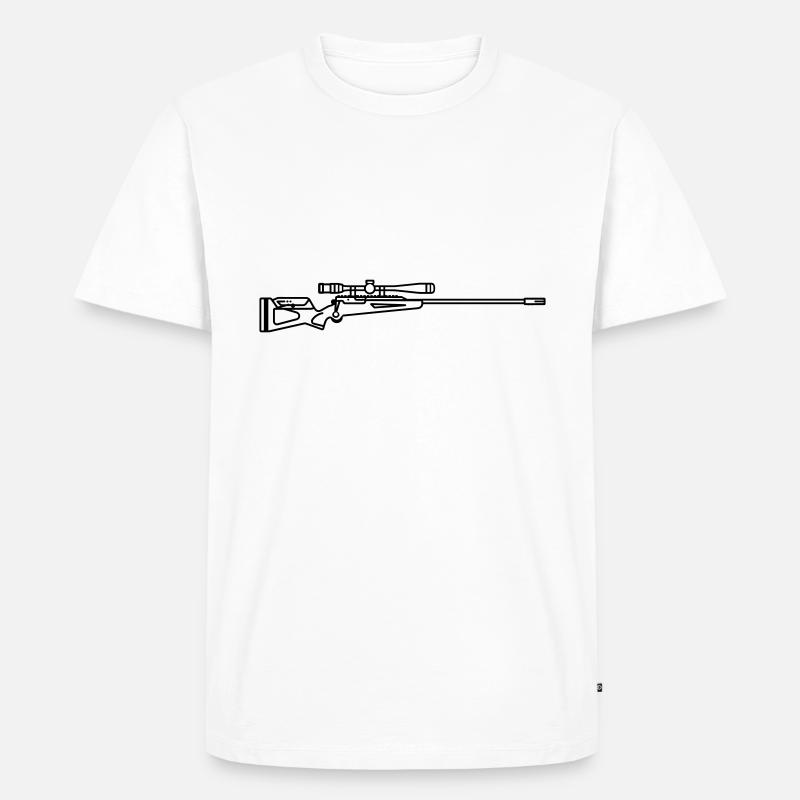 Scharfschützen-Schrotflinte - Männer Premium Bio T-Shirt - Weiß