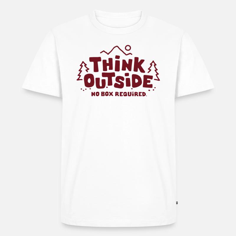 Think Outside Geschenk Idee - Männer Premium Bio T-Shirt - Weiß