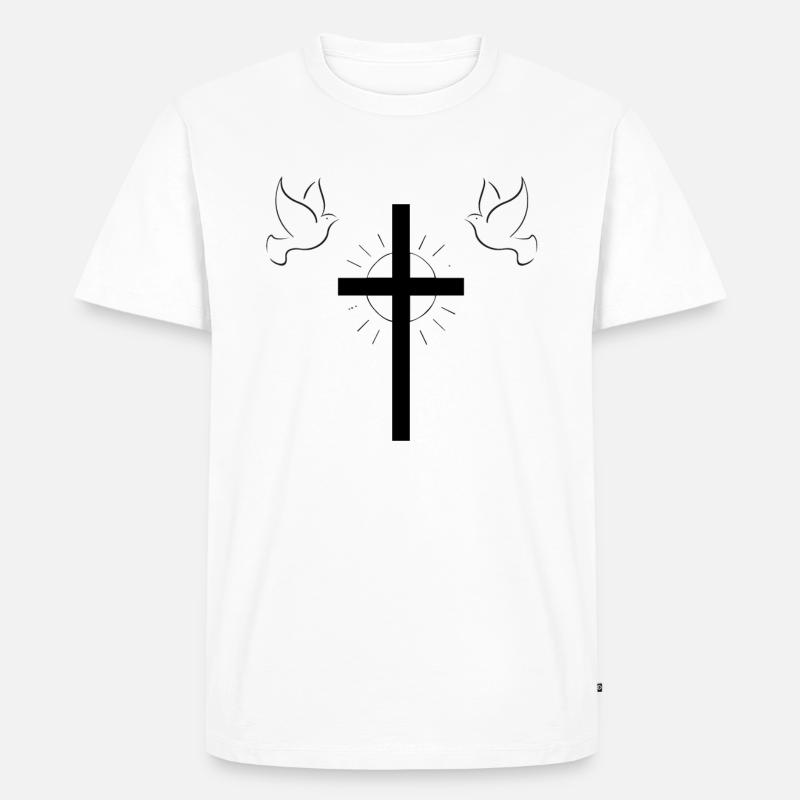 Crocifisso Gesù Croce Cristianesimo - Maglietta ecologica premium da uomo - bianco