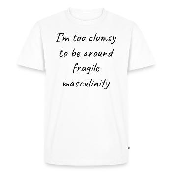 Trop maladroit pour être entouré d’une masculinité fragile II - T-shirt Premium bio Homme - blanc - Devant - Nico (187cm)