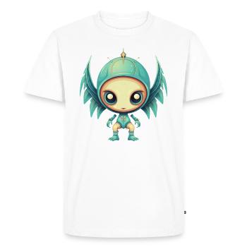 Alien Angel Wings Cyborg - Design futuriste - T-shirt Premium bio Homme - blanc - Devant - Nico (187cm)
