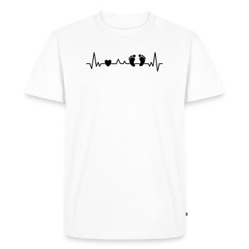 Annonce de battement de cœur de pieds de bébé Grossesse - T-shirt Premium bio Homme - blanc - Devant - Nico (187cm)