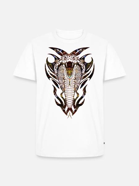 Schlangen Tribal Cobra - Männer Premium Bio T-Shirt - Weiß