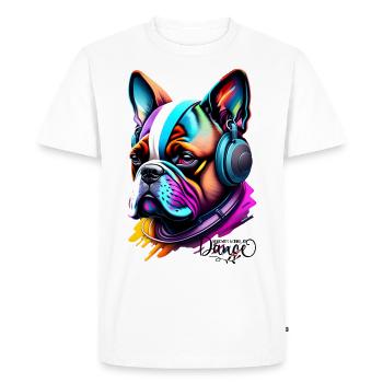 RAP MUSIC, FRENCH BULLDOG - T-shirt Premium bio Homme - blanc - Devant - Nico (187cm)