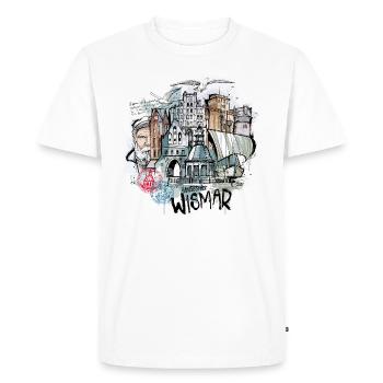 Ville hanséatique de Wismar - T-shirt Premium bio Homme - blanc - Devant - Nico (187cm)