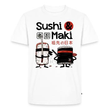 Sushi & Maki - T-shirt Premium bio Homme - blanc - Devant - Nico (187cm)
