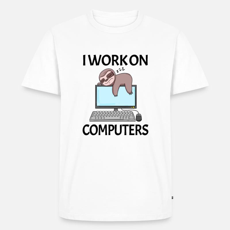 Computer Nerd Programmierer Herren Geschenk - Männer Premium Bio T-Shirt - Weiß