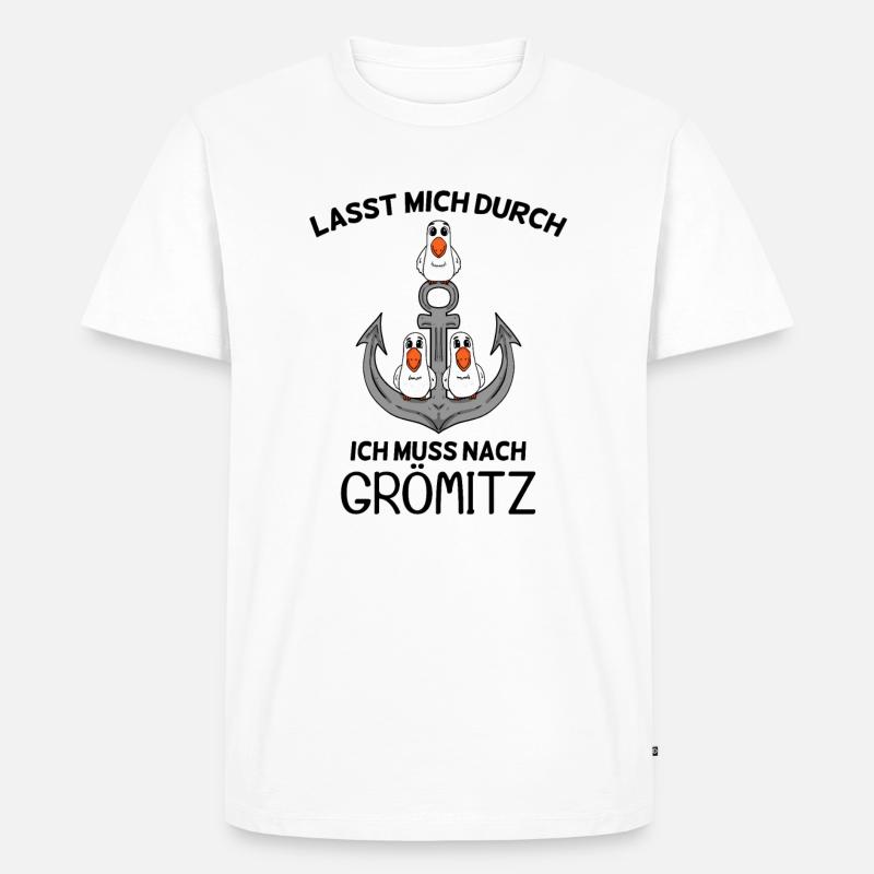 Grömitz Ostsee Spruch Geschenk - Männer Premium Bio T-Shirt - Weiß