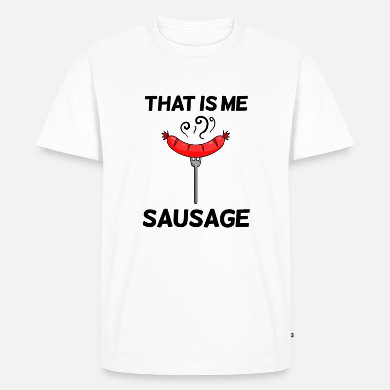 Wurst Spruch lustig - Männer Premium Bio T-Shirt - Weiß