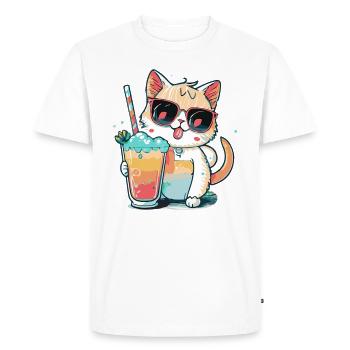 Le rêve d’un amoureux des chats - T-shirt Premium bio Homme - blanc - Devant - Nico (187cm)