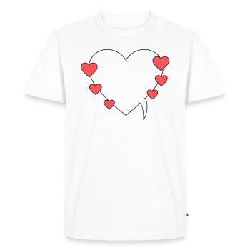 Bulle de dialogue avec des cœurs - T-shirt Premium bio Homme - blanc - Devant - Nico (187cm)