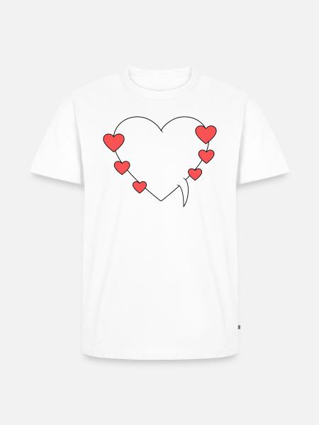 Speech bubble with hearts - Men's Premium Organic T-Shirt - white