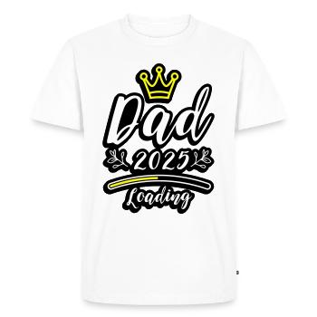 Papa 2025 Chargement Papa Bébé - T-shirt Premium bio Homme - blanc - Devant - Nico (187cm)