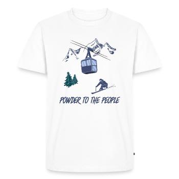 Powder to The People Ski Lift Scene Winter Sports - Men's Premium Organic T-Shirt - white - Front - Nico (187cm)