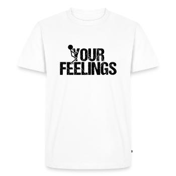 Fuck your feelings Strichmännchen Provoc - T-shirt Premium bio Homme - blanc - Devant - Nico (187cm)