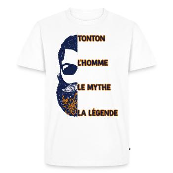 Mon Tonton Est Une Vraie Légende Cadeau Homme - T-shirt Premium bio Homme - blanc - Devant - Nico (187cm)