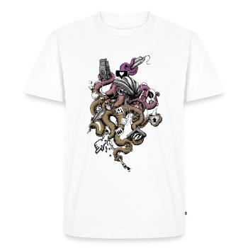 pieuvre - T-shirt Premium bio Homme - blanc - Devant - Nico (187cm)