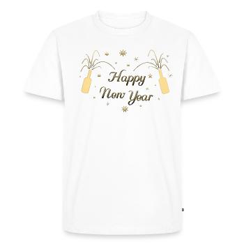 Bonne année ! - T-shirt Premium bio Homme - blanc - Devant - Nico (187cm)